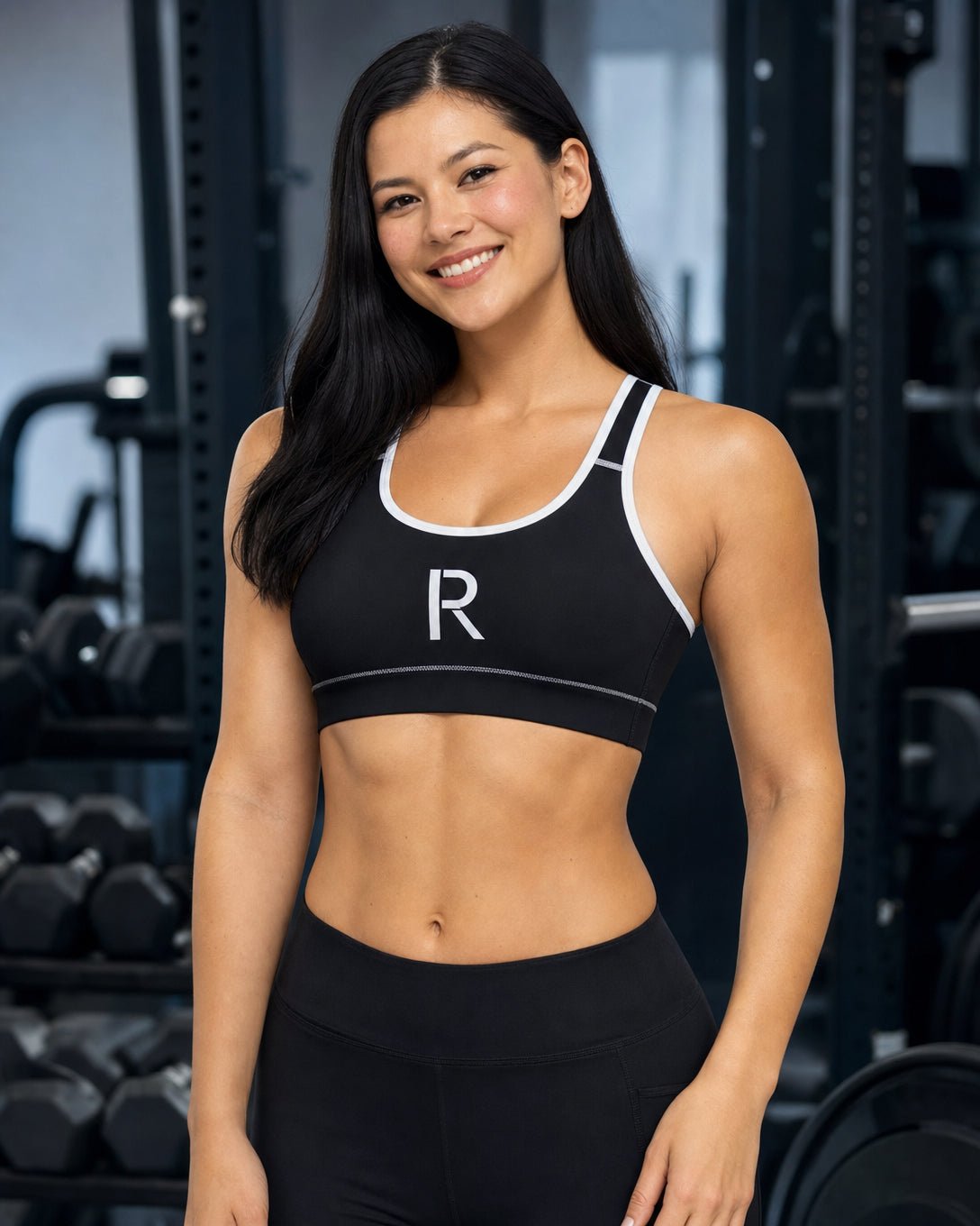 Ripped City Inc Women's Gym Sports Bra - Black mockup (batch 06) - Ripped City Inc premium gym apparel