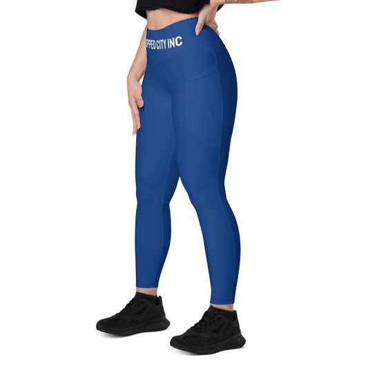 Ripped City Inc women leggings in blue - premium gym apparel - Ripped City Inc premium gym apparel