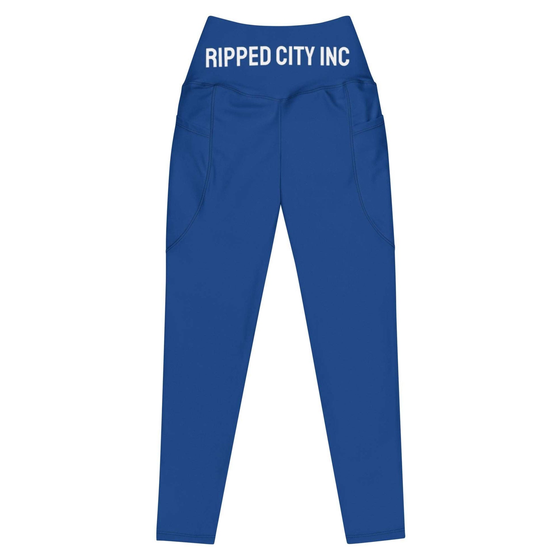 Ripped City Inc women leggings in blue - premium gym apparel - Ripped City Inc premium gym apparel