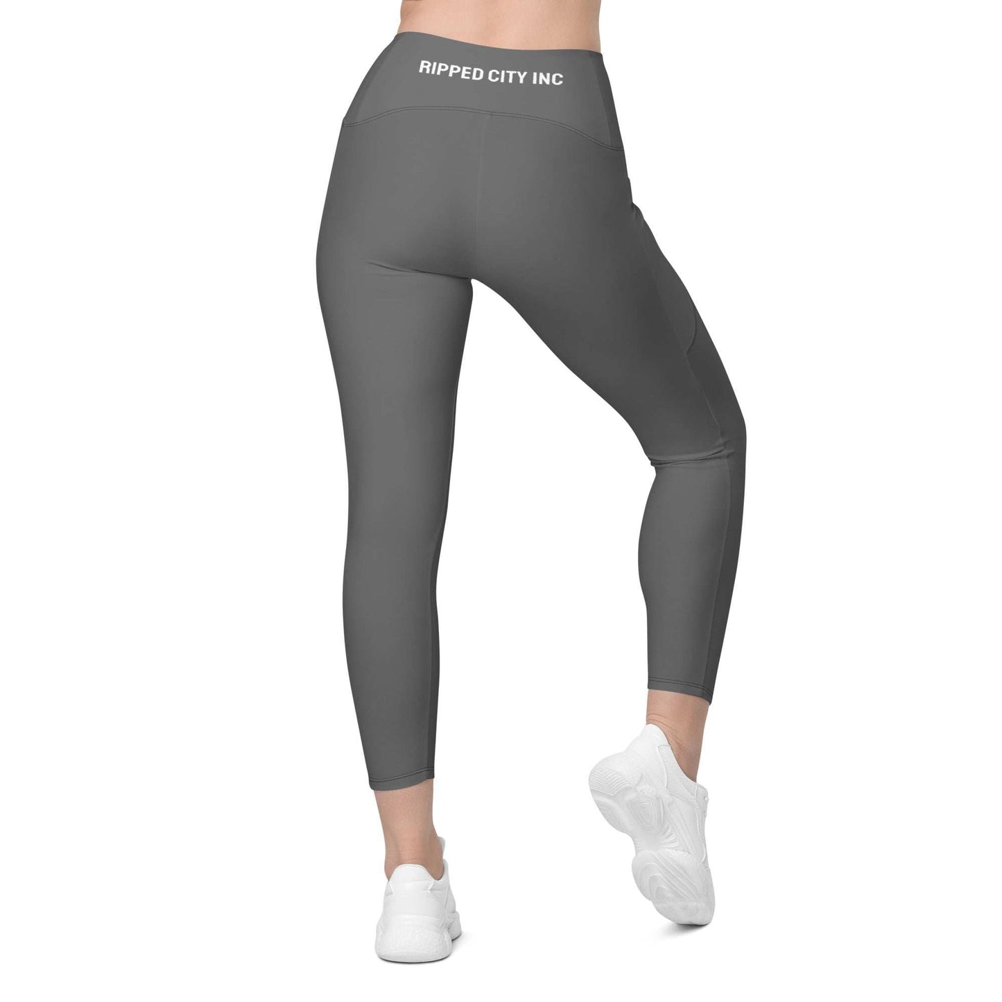 Ripped City Inc women leggings in gray - premium gym apparel - Ripped City Inc premium gym apparel