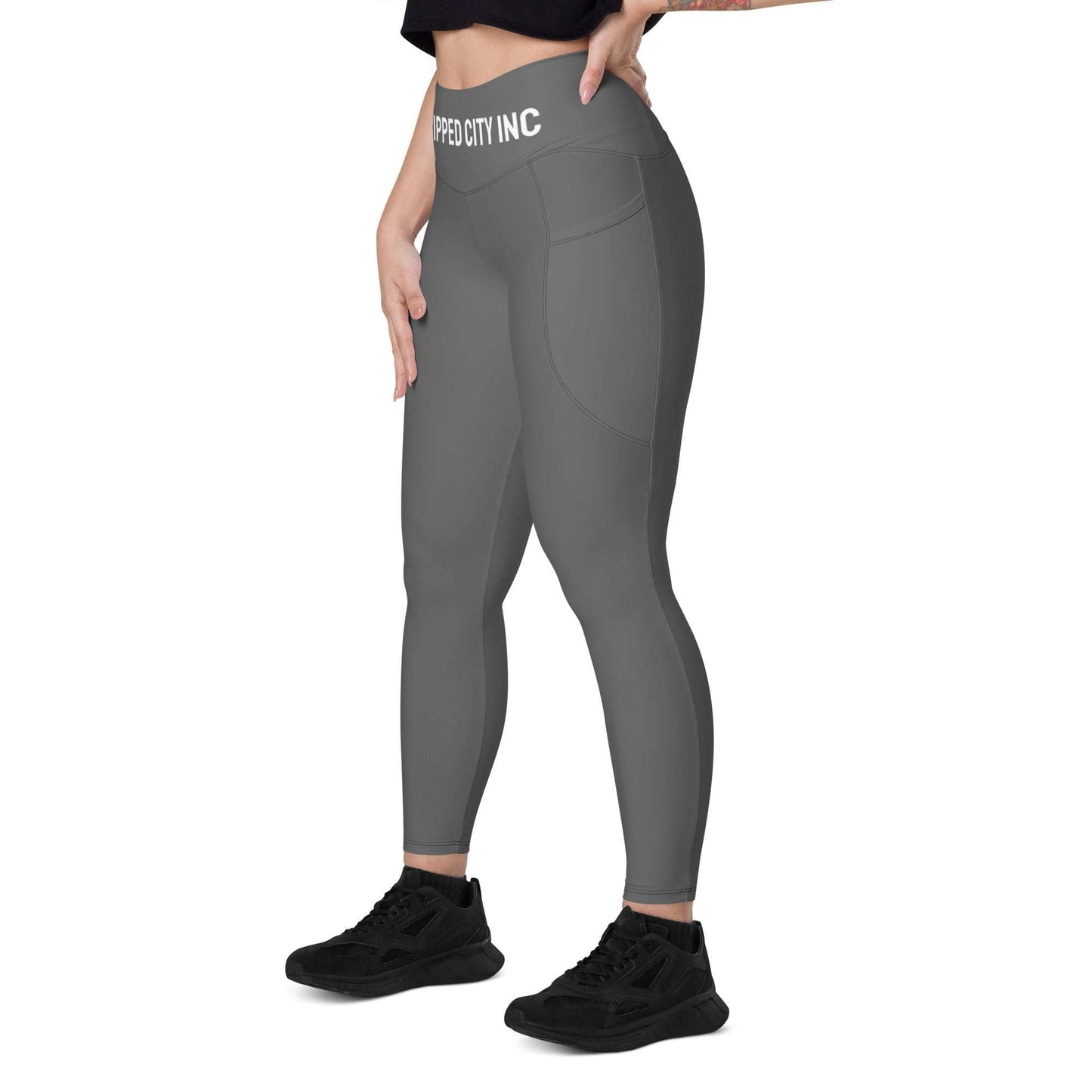 Ripped City Inc women leggings in gray - premium gym apparel - Ripped City Inc premium gym apparel