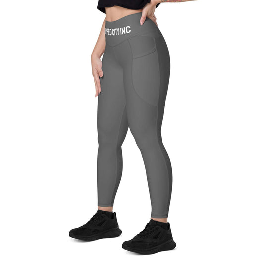 Ripped City Inc women leggings in gray - premium gym apparel - Ripped City Inc premium gym apparel