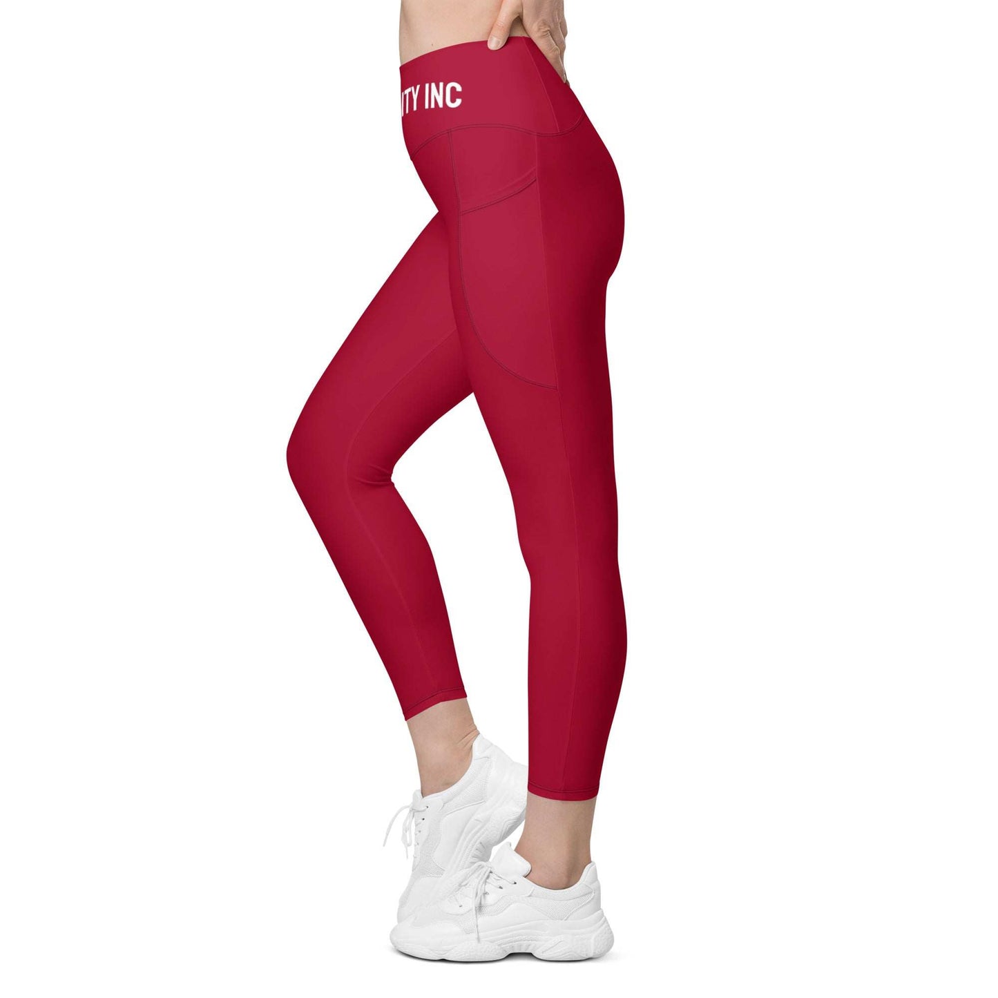 Ripped City Inc women leggings in red - premium gym apparel - Ripped City Inc premium gym apparel