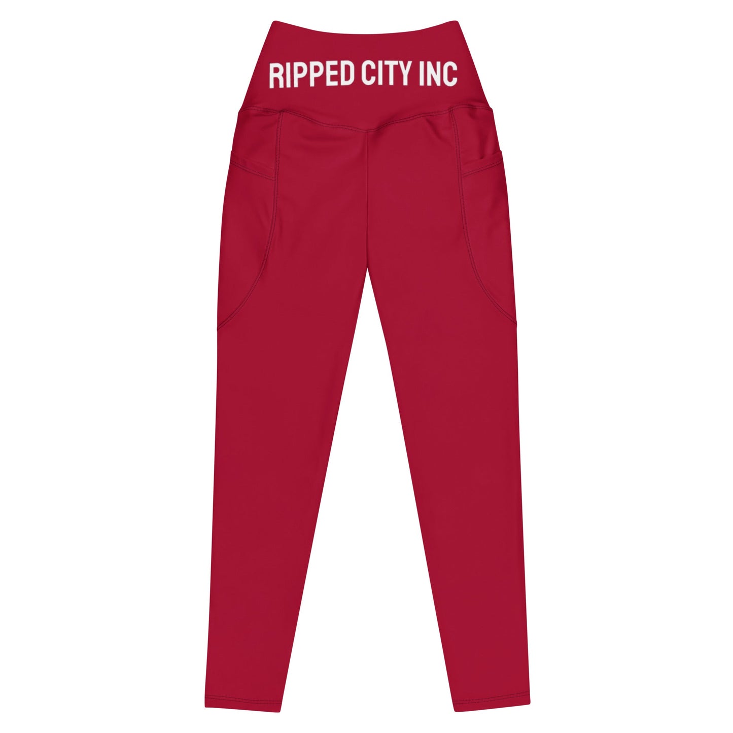 Ripped City Inc women leggings in red - premium gym apparel - Ripped City Inc premium gym apparel