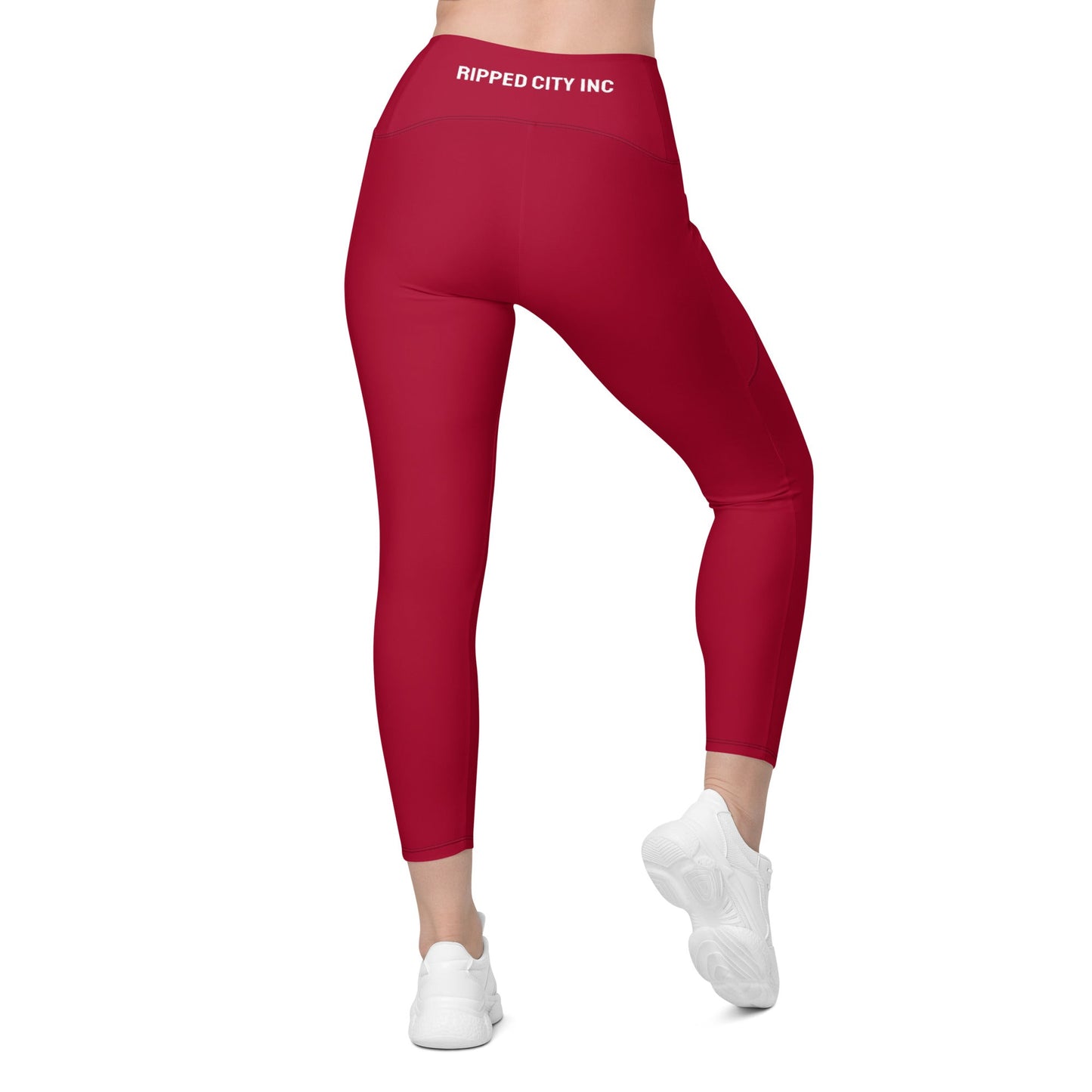 Ripped City Inc women leggings in red - premium gym apparel - Ripped City Inc premium gym apparel