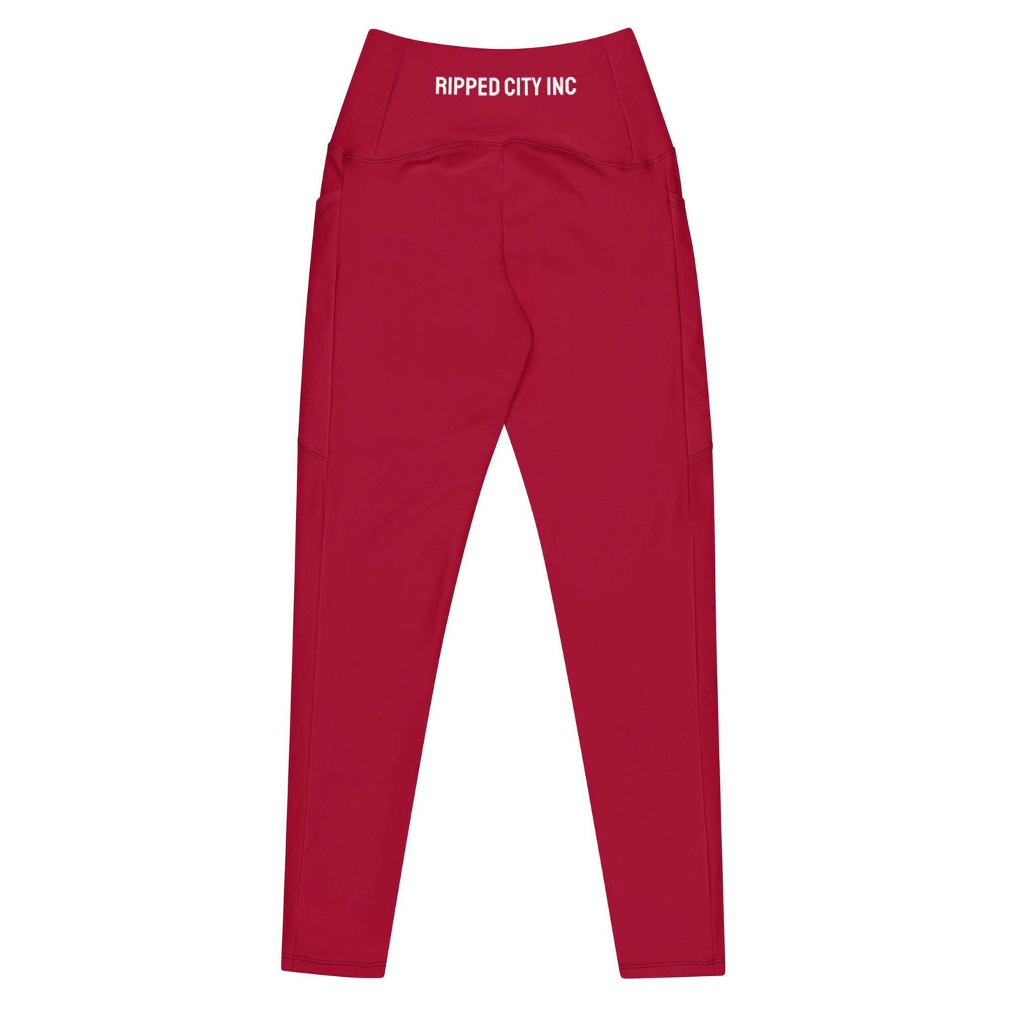 Ripped City Inc women leggings in red - premium gym apparel - Ripped City Inc premium gym apparel
