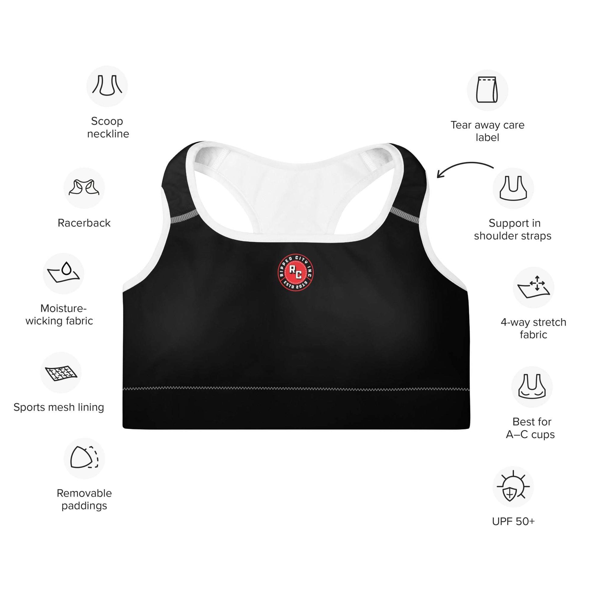Padded Sports Bra - RipCityInc