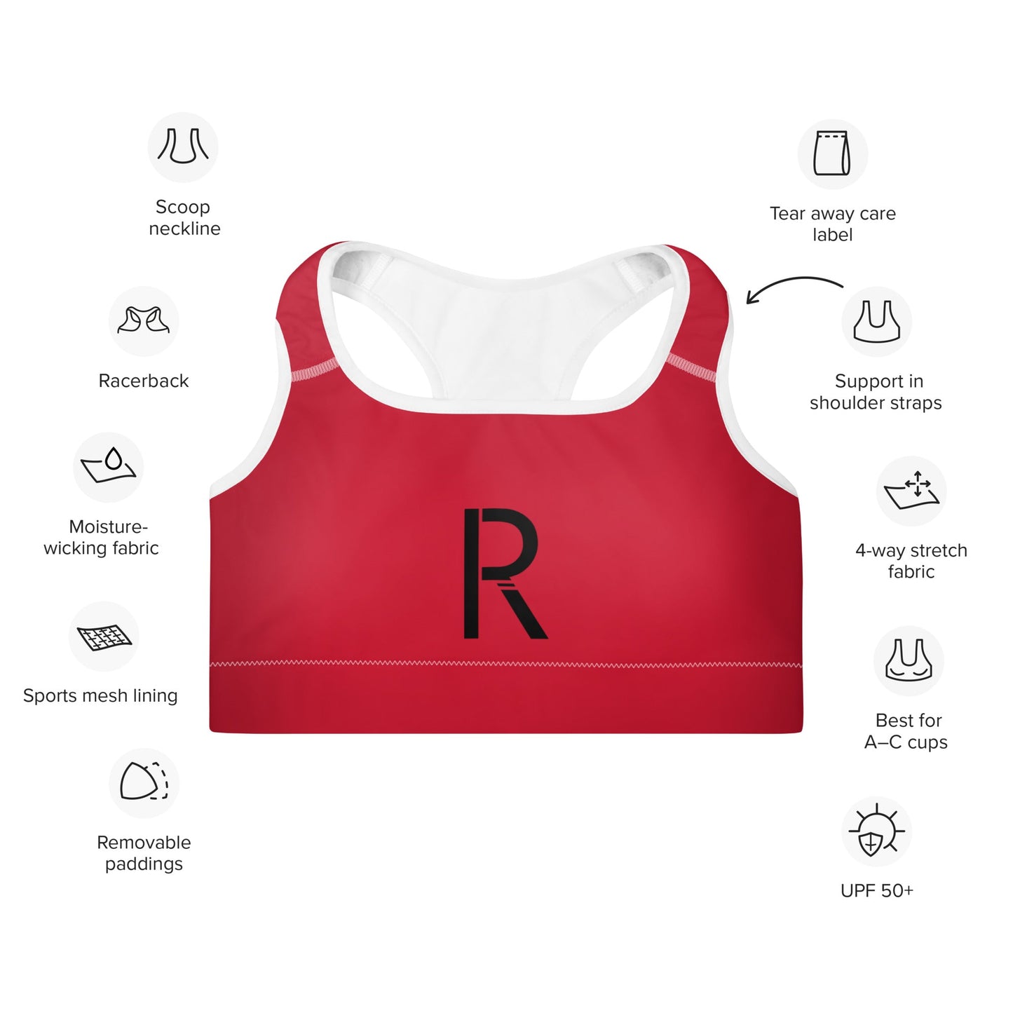 Ripped City Inc women sports bra in red - premium gym apparel - Ripped City Inc premium gym apparel