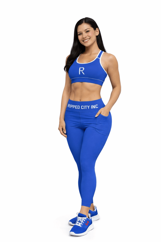 Ripped City Inc women leggings in blue - premium gym apparel - Ripped City Inc premium gym apparel