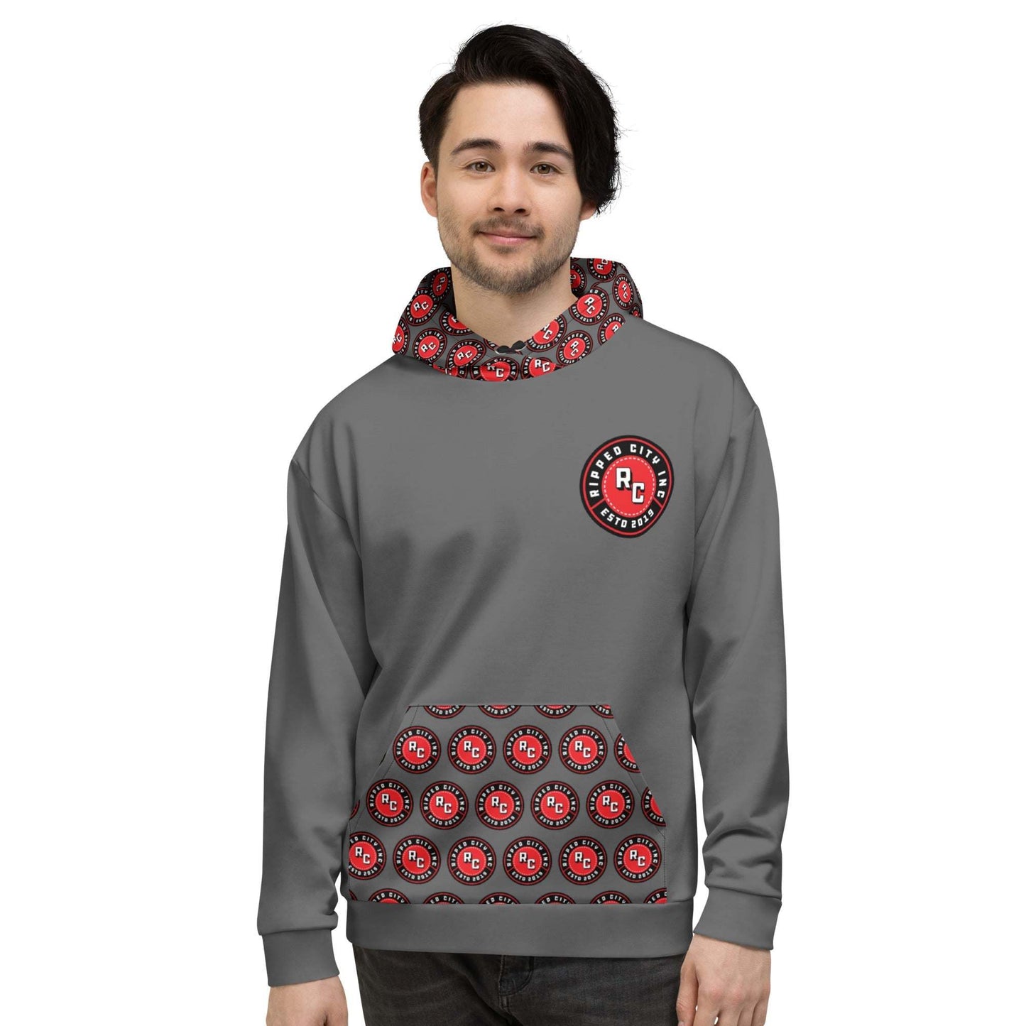 Ripped City Inc unisex hoodie in gray - premium gym apparel - Ripped City Inc premium gym apparel