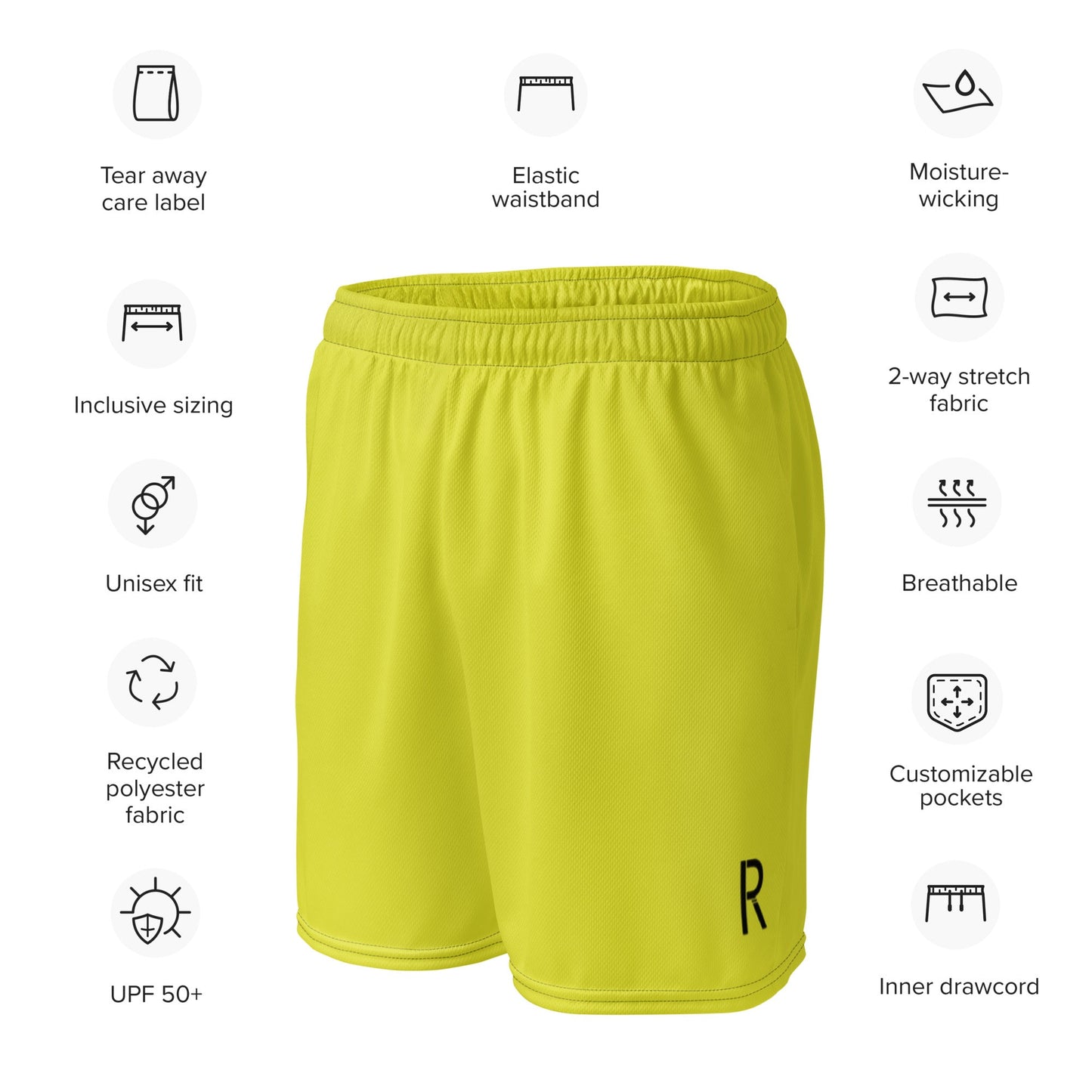Ripped City Inc unisex shorts in yellow - premium gym apparel - Ripped City Inc premium gym apparel
