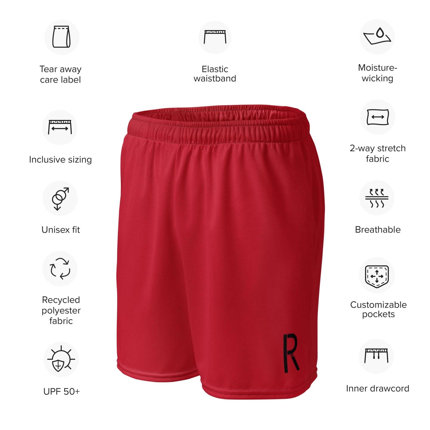 Ripped City Inc unisex shorts in red - premium gym apparel - Ripped City Inc premium gym apparel