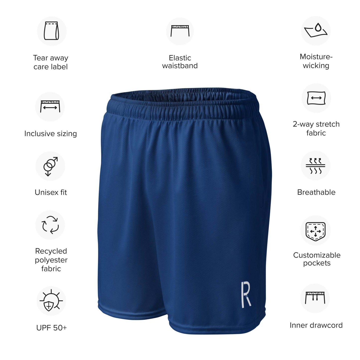 Ripped City Inc unisex shorts in blue, navy - premium gym apparel - Ripped City Inc premium gym apparel